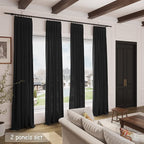 Extra Long Black Curtain 108 inches Long 2 Panels Set - Image 7