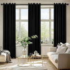 MIULEE Blackout Curtains for Bedroom 2 Panels 40 x 78 Inch Long Black | Thermal - Image 6