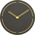 Stephanie Imports Modern Minimalist Dark Concrete Gray Silent Wall Clock (Yellow)