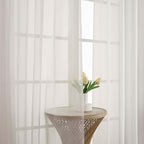 Ivory Sheer Curtains 78 Inches Long 2 Panels Set, Ivory Sheer Curtain - Image 5