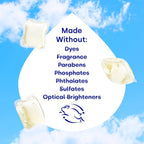 Dropps Free + Clear Biobased Power Laundry Detergent Pods, Unscented (64 Count) - HE Compatible Laundry Pods for Fresh Clothes - Laundry Soap Supplies & Recyclable Paperboard Packaging
