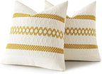 MIULEE Set of 2 Mustard Yellow Boho Decorative Pillow Covers 20x20 Inch | Fall - Image 8