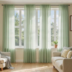 MIULEE Sage Green Sheer Curtains 84 Inches Long 4 Panels 54 x 84 Inches | Light by MIULEE