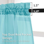 Sheer Curtains 84 Inches Long 2 Panels Set, Light Filtering Transparent - Image 2