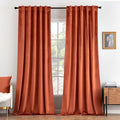 MIULEE Velvet Curtains Extra Wide 72x84 inches Fall Burnt Orange Curtains | by MIULEE