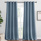 NICETOWN Smoky Blue Blackout Curtains 120 inches Length by NICETOWN