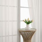 Ivory Sheer Curtains 120 Inches Long 2 Panels Set, Airy Lightweight Sheer Ivory - Image 4