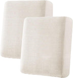 H.VERSAILTEX Super Stretch Individual Seat Cushion Covers Sofa Covers Couch Cushion Covers Slipcover Sets Thick Jacquard Textured Twill Fabric (2 Piece Medium Sofa Cushion Covers, Ivory)