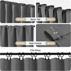 Joydeco Blackout Curtains 84 Inch Length 2 Panels Set, Thermal Insulated Black - Image 3