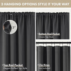 MIULEE Set of 4 Grey 45 Inch Short Blackout Kitchen Window Curtains | Bedroom - Image 3