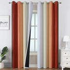 Burnt Orange and Greyish White Ombre Blackout Curtains 52Wx108L Inch Long | by ESTELARTEXTILER