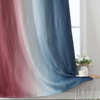 Navy Blue and Burgundy Red Ombre Blackout Bedroom Curtains 108 Inches Long | - Image 6