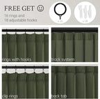 Topfinel Pinch Pleated Curtains 90 Inches Long 1 Panels Set, Olive Green Semi - Image 2