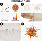 VZVXCC Sun Metal Wall Art Outdoor Decor-Rustic Retro 3D Sun Face Metal Wall Sculpture Large Outdoor Wall Art Hanging Decoration Garden, Patio, Farmhouse Mothers Day Gifts