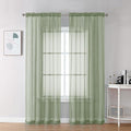 Sage Green Sheer Curtains 78 Inches Long 2 Panels by OVZME