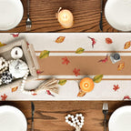 Artoid Mode Thankful Fall Pumpkin Leaves Floral Vases Table Runner, Autumn Thanksgiving Kitchen Dining Table Decoration for Home Party Decor 13x90 Inch