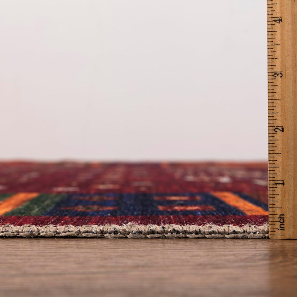 Keen Home Design 5x7 Rug - Machine Washable Area Rug with Non-Slip Backing, Ideal for Living Room, Dining Room, Bedroom - Vintage, Easy Clean, Durable, Low Pile Rug - (5' x 7')
