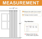 Blackout Curtains for Bedroom 42 x 84 Inch Long Light Grey 2 Panels | Thermal - Image 7