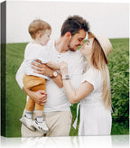 Personalized Custom Canvas Wall Art, Custom Canvas Prints with Your Photos for Living Room, Bedroom, Wedding Pet Baby Family Photo Framed Wall Art, Customized Photo Gift for Family，Friend，Lover，Pet (32L" x 32W")
