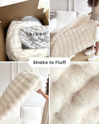 Ultra Soft Cozy Faux Fur Throw Blanket, Fuzzy Plush Thick Bubble Blanket - Image 4