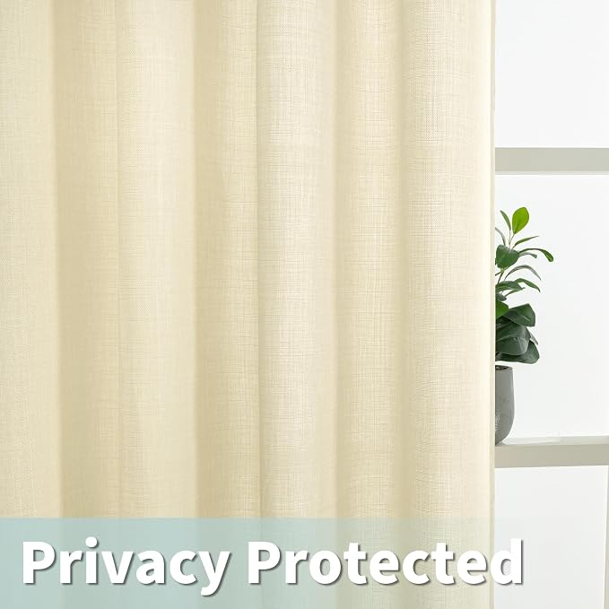 72 Inch Length Sheer Linen Curtains - Image 4