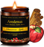 Fall Candles - Apples & Cinnamon Candle | Apple Scented Candles, Thankingsgiving Candle for Autumn, 7 OZ Soy Candles for Home Scented - Fall Gifts for Women Men