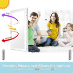 DUOFIRE Privacy Window Film Frosted Glass Film Matte White Static Cling Glass Film No Glue Anti-UV Window Sticker Non Adhesive for Privacy Office Meeting Room Bathroom Living Room DS001W 17.4x157.4in