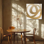 CHUDANHAO Contemporary Neutral Artwork Line Wall Hangings Decor Gold Wall Paintings 28"x28" Decoration for Bedroom Wall Office Decor