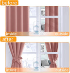 Short Blackout Curtains for Bedroom 2 Panels Dusty Rose 42x45 Inch | Thermal - Image 4