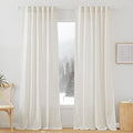 RYB HOME Farmhouse Boho Linen Sheer Curtains 90 inches Long by RYBHOME