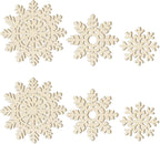 Hollow Wooden Snowflake Ornaments for Paint Christmas Decorations Cutouts Unfinished 6Pack, Wood Snowflakes for Crafts DIY Blank Cutouts Ornament Winter New Year Decorations （3 Styles 3 Size）