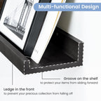 Picture Ledge Wall Shelves 24 inches Width Set of 3, Solid Pine Wood Rustic Floating Ledge Shelves for Kids' Room Bedroom Kitchen Bathroom Living Room Nursery Display Wall Decor, Black