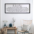 Our Father Prayer Bible Verse Framed Wall Art, 40''×15'' Rustic Religious Christian Lords Prayer Sign for God Jesus Christ Prayer, Horizontal Holy Inspirational Catholic Scripture Decor