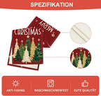 Artoid Mode Xmas Trees Snowflakes Red 210 GSM Merry Christmas Table Runner, Winter Kitchen Dining Table Decoration for Home Party Decor 13x48 Inch