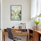 Small bridge stream house Jiangnan style landscape poster suitable for living room bedroom office natural oil painting poster