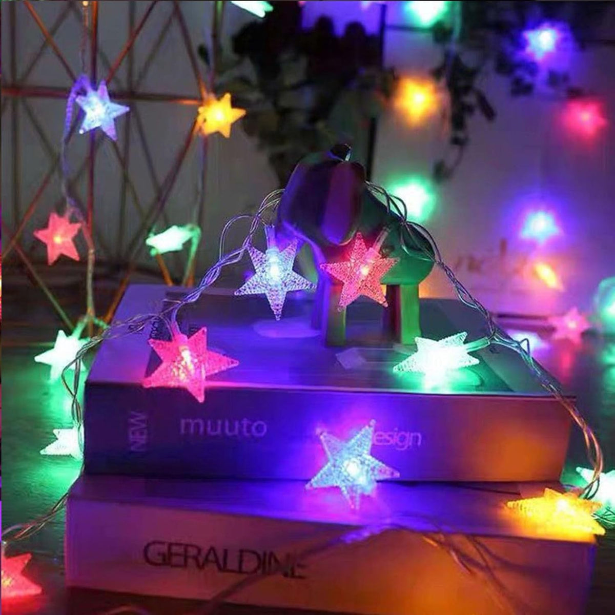 Star String Lights, LED Fairy Christmas Lights with Battery Operated,Waterproof Indoor Outdoor Star Light for Bedroom Tent Loft Bed Patio Party Wedding Holiday Camping Decor