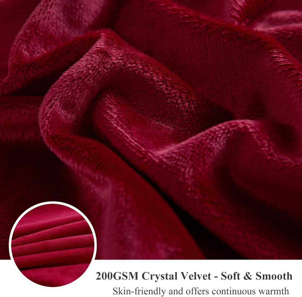 XeGe Luxury Faux Fur Throw, Red Soft 50x60 Fluffy Blanket, Shaggy Plush Decorative Couch Blanket, Autumn Cute Furry Fuzzy Lap Bed Throw for Kids Women Men Teen Girls
