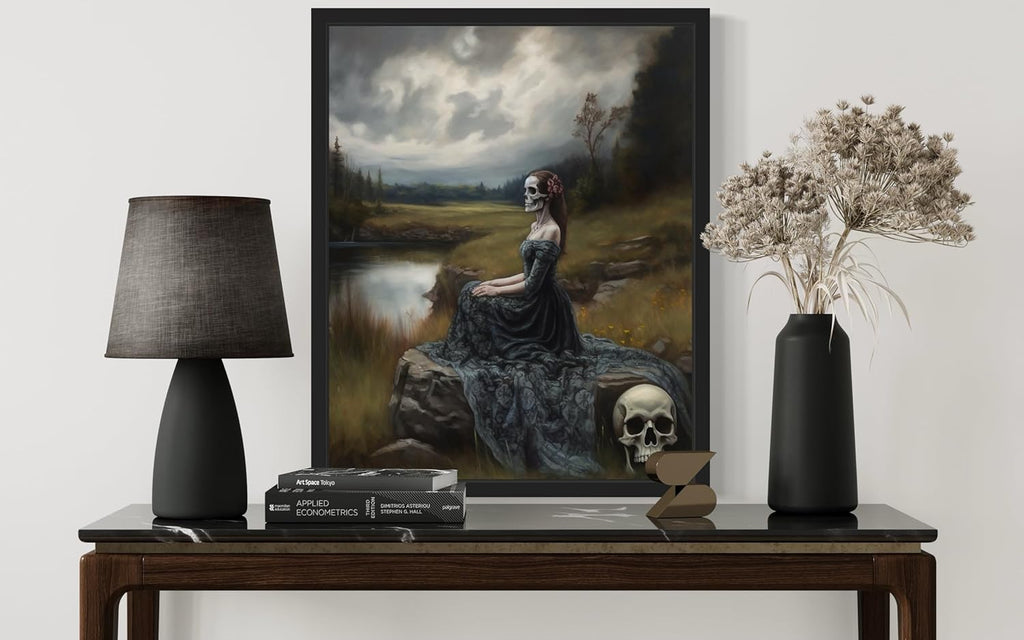 Widow Ghost Poster Art Print, Halloween Scary Vintage Wall Art Academia Spooky Painting Decoration for Horror Prints, Gothic Posters Bedroom Decor 89 (Widow Ghost, 11 x 14 inches, Unframed)