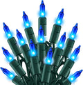 TW SHINE Blue Christmas Lights, 20FT 100 Count Incandescent Christmas Mini Tree String Lights, Waterproof Christmas Decorations for Outdoor Indoor Xmas Patio Home Party Garden Yard Decor