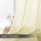 Tollpiz Sheer Curtains Linen Textured Living Room Curtain Sheers Light - Image 2