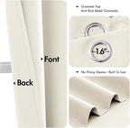 MIULEE Blackout Curtains for Bedroom 2 Panels 40 x 84 Inch Long Cream | Thermal - Image 4