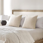 MIULEE Decorative Neutral Beige Euro Sham Pillow Covers 24x24 Inch 2 Pack | - Image 3