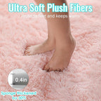 Pink Runner Rugs for Girls Bedroom, Plush Fluffy Hallway Rug 2x6 Ft | Kawaii - Image 6