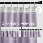 MIULEE Lilac Back Tab Blackout Curtains 52x72 Inches Long 2 Panels Set | Rod - Image 3