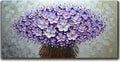 V-inspire Art, 24x48 Inch Modern Canvas Art Textured Purple Flower Oil Painting Contemporary Artwork Floral Hangings Stretched and Framed Ready to Hang Wall Decoration Abstract Painting