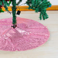 Partisout 36 Inch Sequin Tree Skirt - Fuchsia Pink Glitter Christmas Tree Skirt, Cotton Base, Colorful and Festive for Christmas and Halloween Decorations