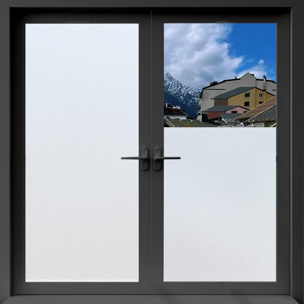 Window Privacy Film with Installation Tools, Static Cling, Anti UV, Heat Control, Ideal for Home Shower Office Glass Door (White Frosted【Glue-Free】, 45.2X78.7Inch)