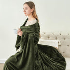 BEDELITE Fleece Blanket Soft Plush Twin Size Blanket Olive Green 60"x80" | - Image 5