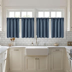 MIULEE 4 Panel Set Short Bedroom Blackout Curtains 54 Inch Long Stone Blue | - Image 7