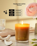 96NORTH | Pure Coconut Candle | 100% Natural Soy Wax | One Wick Jar Candle | Natural Fragrance Technology | Non Toxic | Up to 35 Hours Burning Time | Aromatherapy Gift for Men and Women